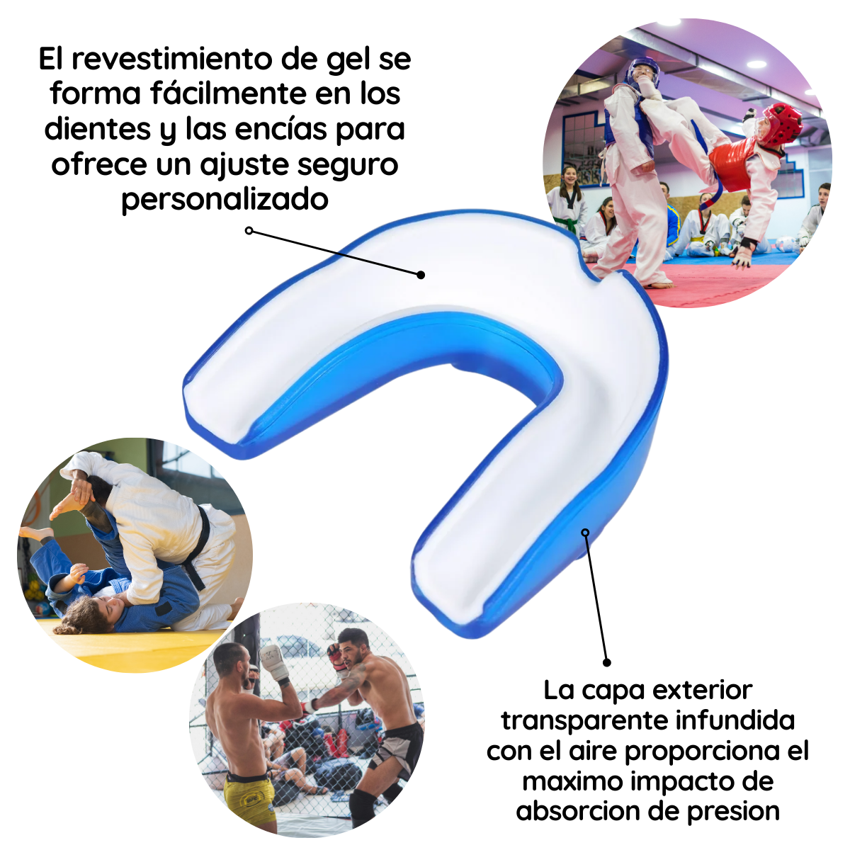 Foto 5 pulgar | Kit 3 Protector Bucal Deportivo Box Taekwondo Guarda Dental