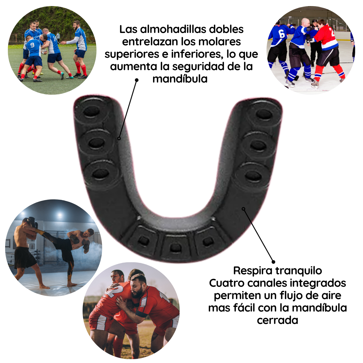 Foto 6 pulgar | Kit 3 Protector Bucal Deportivo Box Taekwondo Guarda Dental
