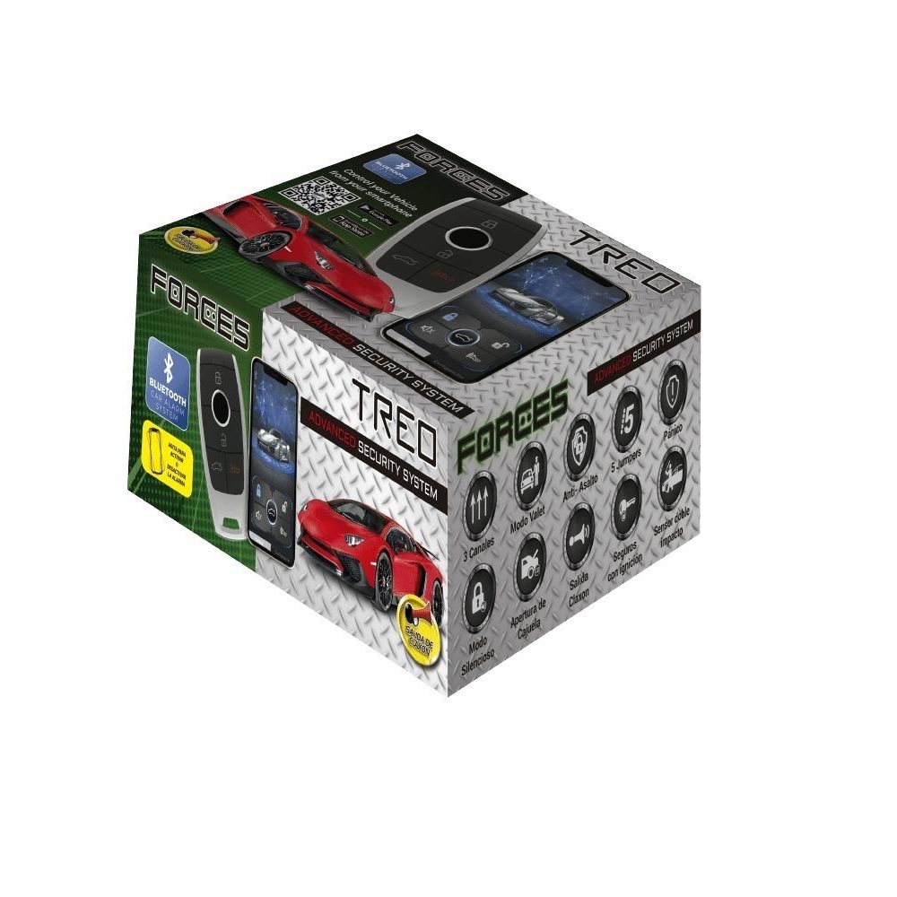 Foto 2 | Alarma Universal Para Auto Treo Force5 color Negro Control y Ap Celular Bt