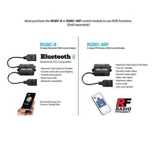 Foto 3 | Faros Cuadrados RGB DB Link Dbsm4d-k-rgb 1080 Lm 6000k 4''