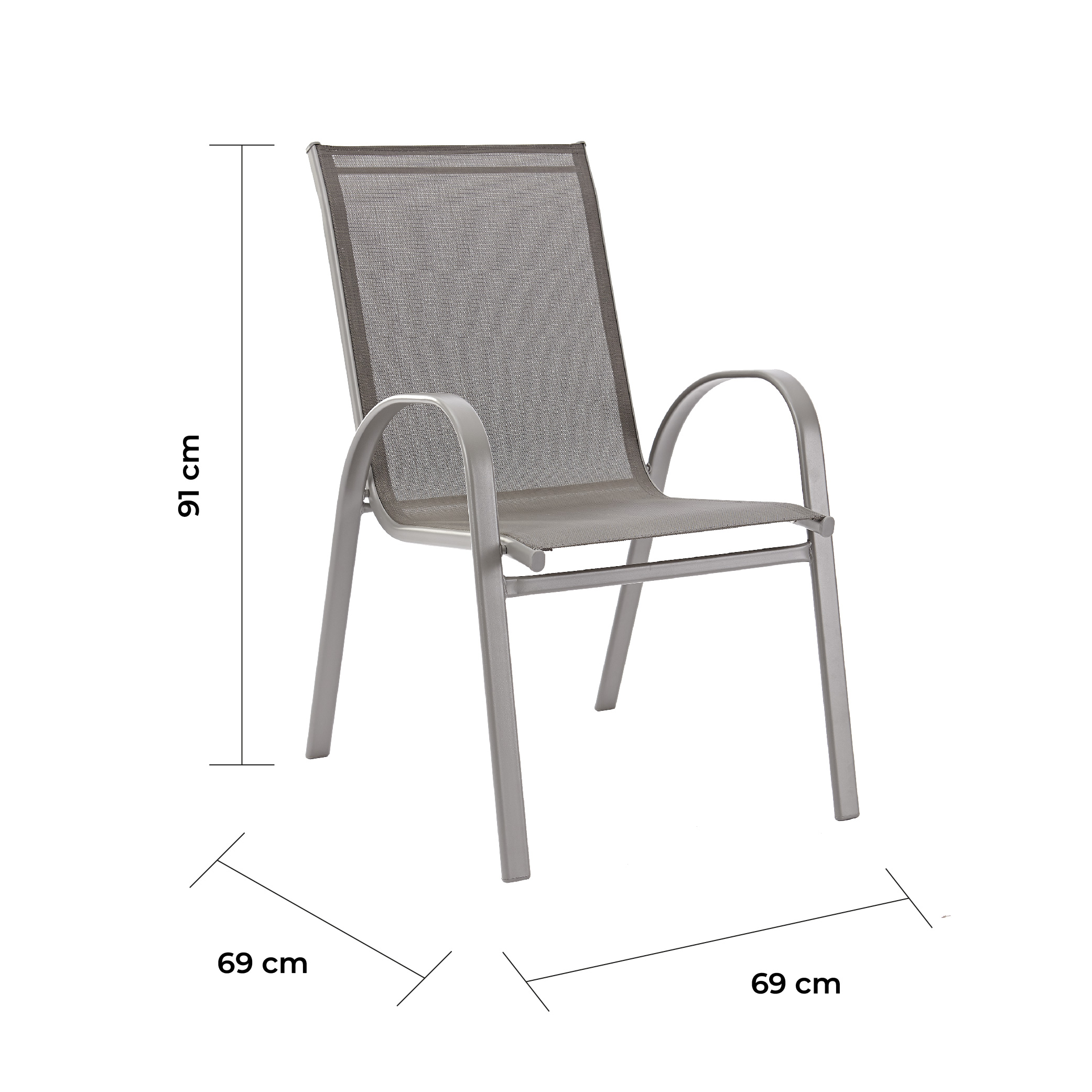 Foto 8 | Silla para Terraza Naterial de Acero Resistentes Gris