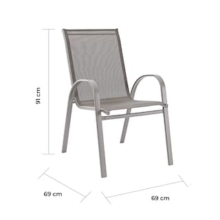 Foto 8 | Silla para Terraza Naterial de Acero Resistentes Gris