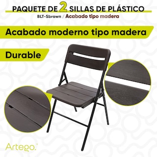 Foto 3 | Silla Plegable Artego Acabado Tipo Madera Plástico