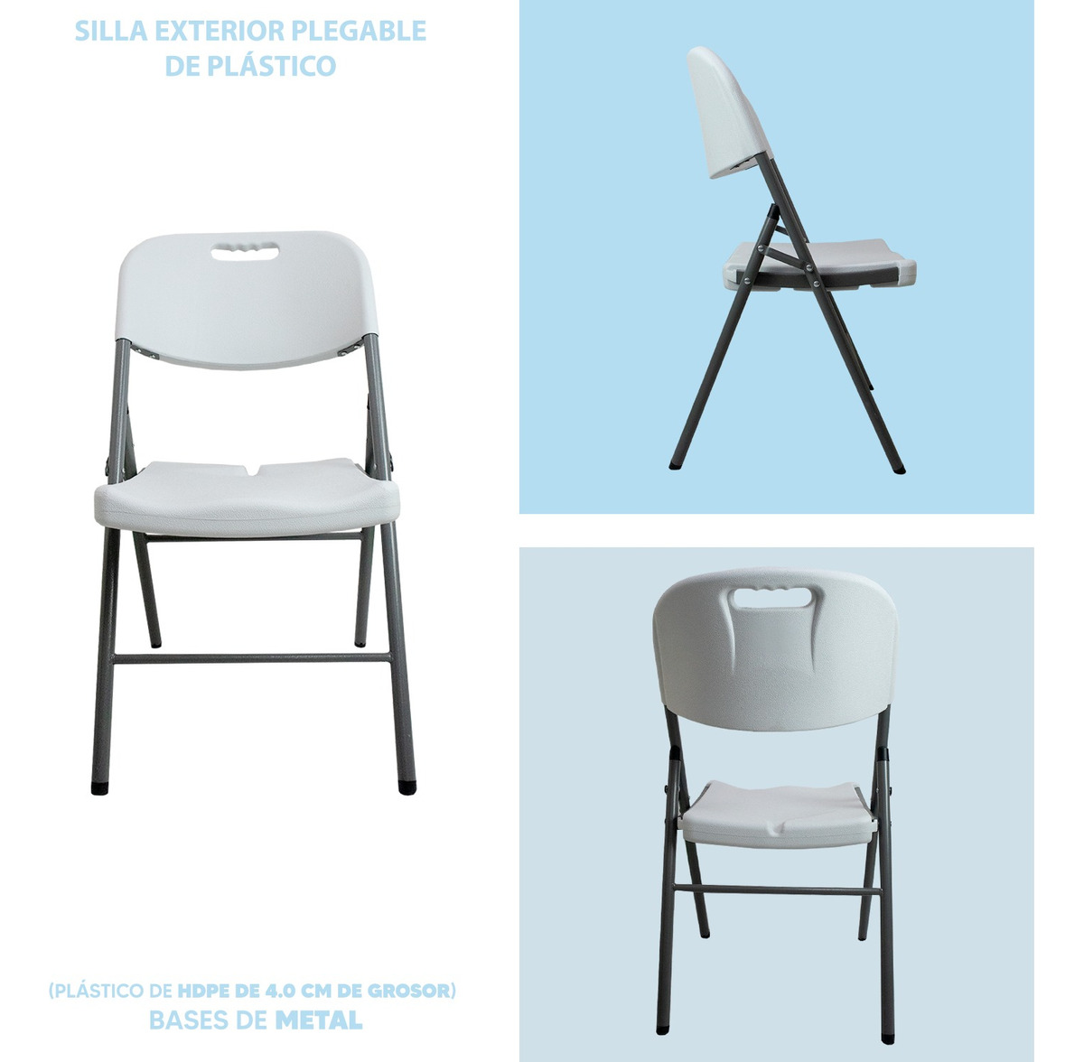 Foto 6 pulgar | Silla Plegable Jauz Blanca