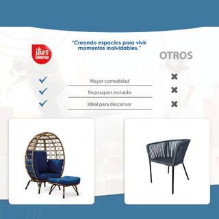 Foto 7 | Silla de Jardín Ilios Innova Seh-amar Azul Marino con Reposapiés