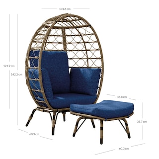 Foto 8 | Silla de Jardín Ilios Innova Seh-amar Azul Marino con Reposapiés