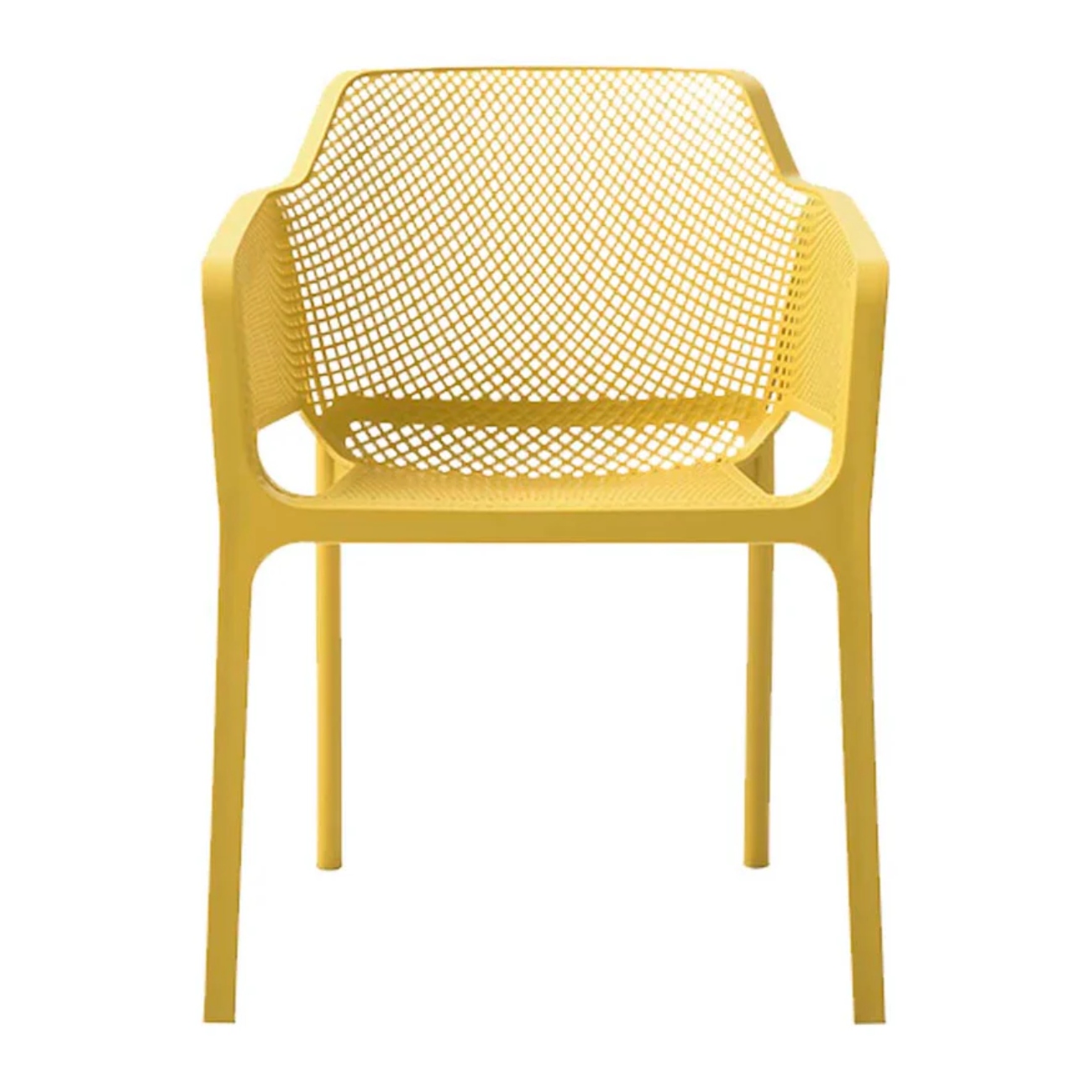 Foto 2 | Silla De Exterior Apilable Amarilla Con Asiento Acolchado Impermeable De Espuma