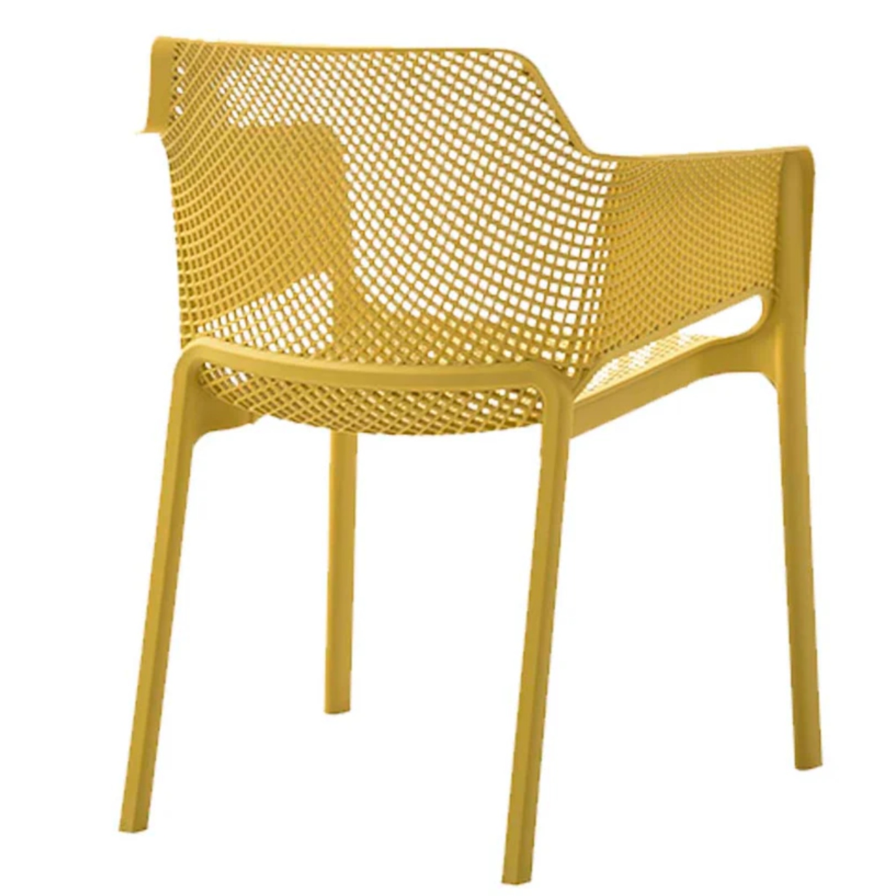 Foto 5 | Silla De Exterior Apilable Amarilla Con Asiento Acolchado Impermeable De Espuma