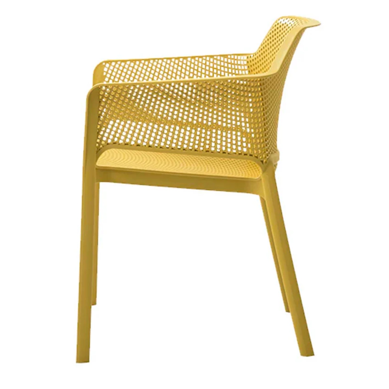 Foto 6 | Silla De Exterior Apilable Amarilla Con Asiento Acolchado Impermeable De Espuma