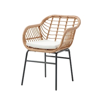 Foto 2 | Silla De Exterior Café Con Asiento Acolchado Impermeable De Hule Espuma. Estructura De Aluminio Y Ratán Sintético