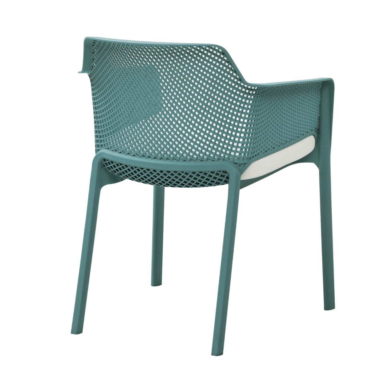 Foto 4 pulgar | Silla De Exterior Apilable Azul Con Asiento Acolchado Impermeable De Espuma