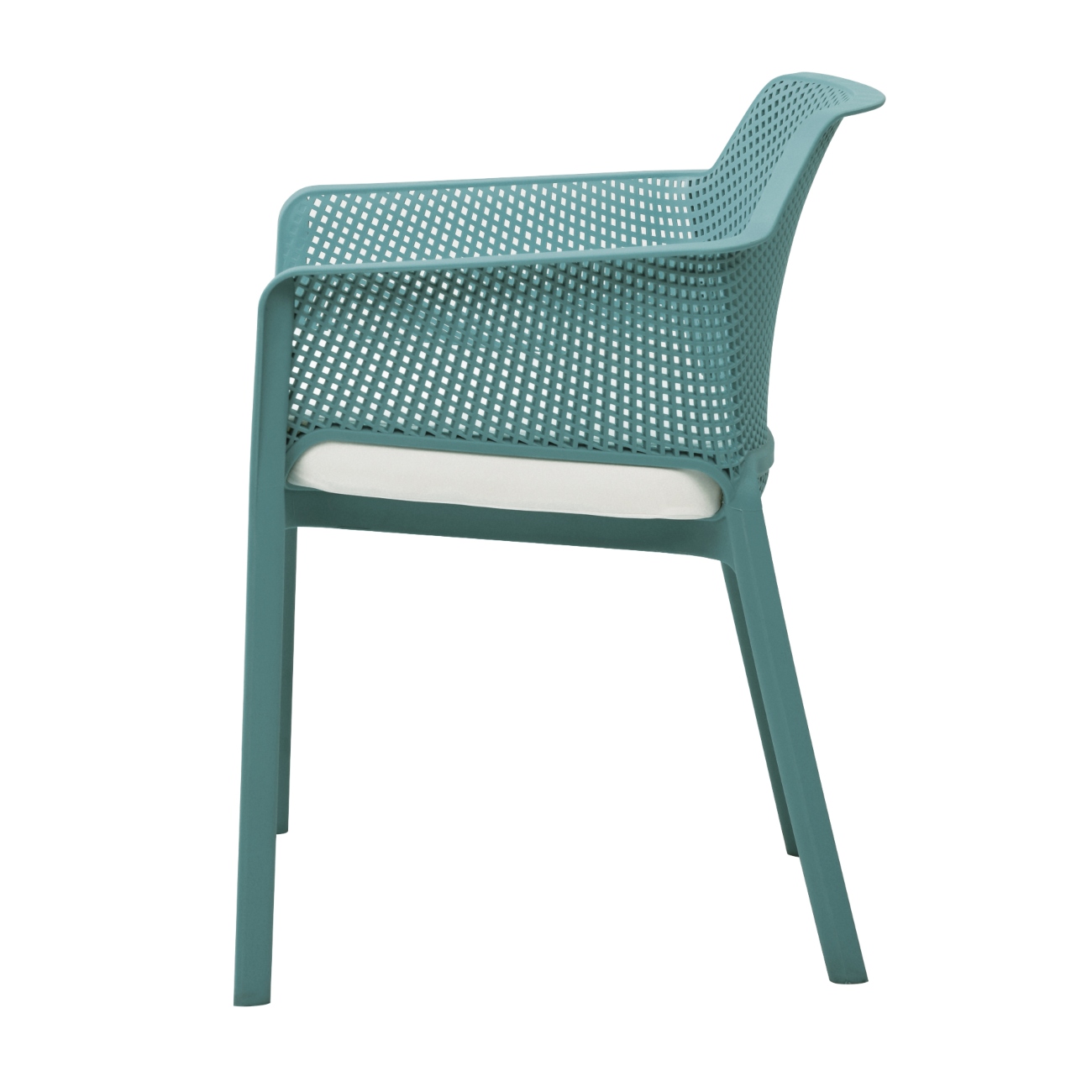 Foto 5 pulgar | Silla De Exterior Apilable Azul Con Asiento Acolchado Impermeable De Espuma