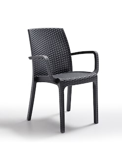 Foto 1 | Silla de Jardín con Brazos Gris Antracita de Polipropileno con Filtro UV