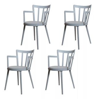 Foto 1 | Set De 4 Sillas Modernas Para Comedor Desayunador Interior Exterior Pvc