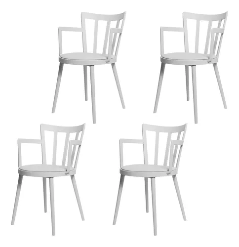 Foto 2 pulgar | Set De 4 Sillas Modernas Para Comedor Desayunador Interior Exterior Pvc