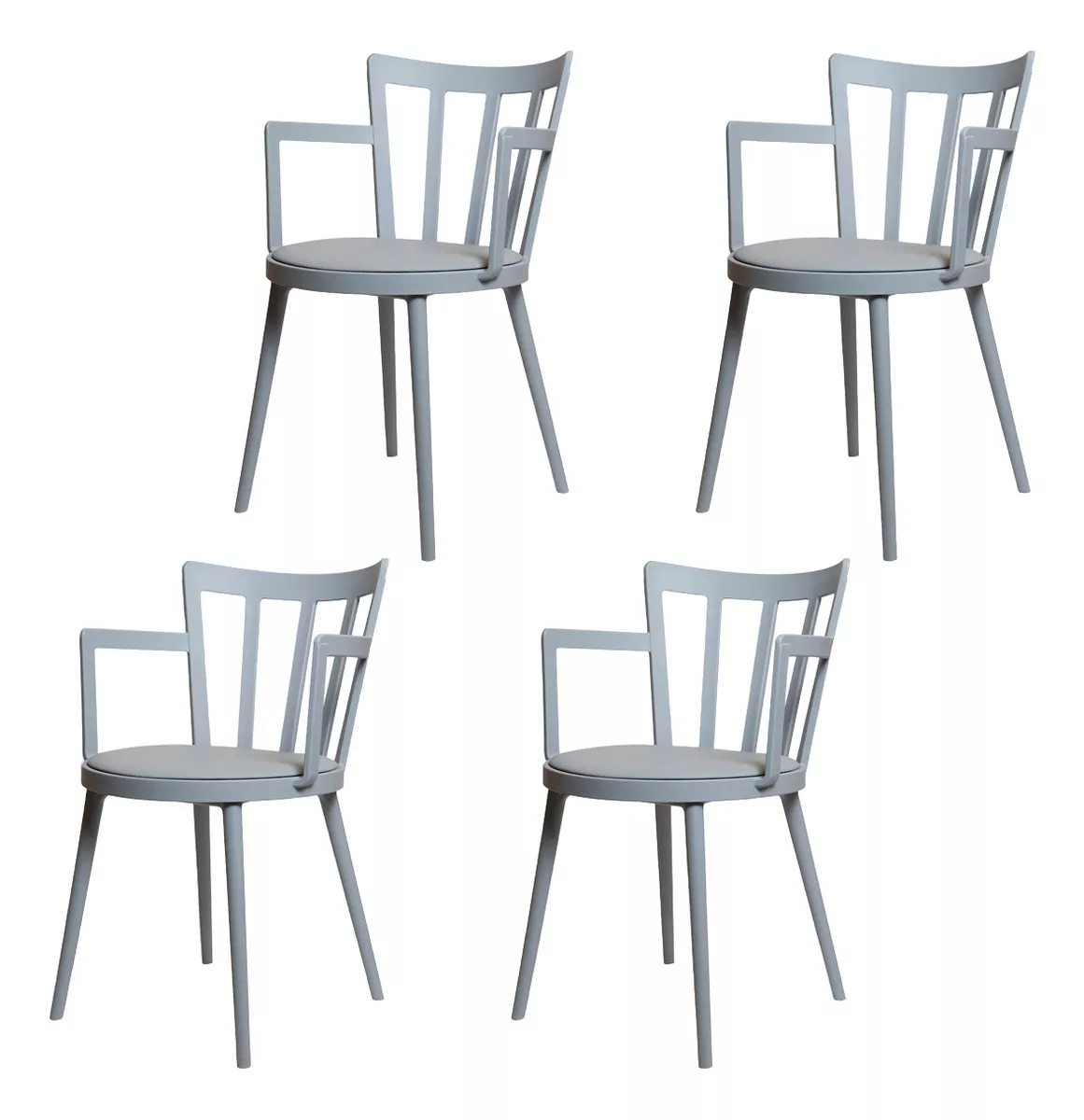 Set De 4 Sillas Modernas Para Comedor Desayunador Interior Exterior Pvc