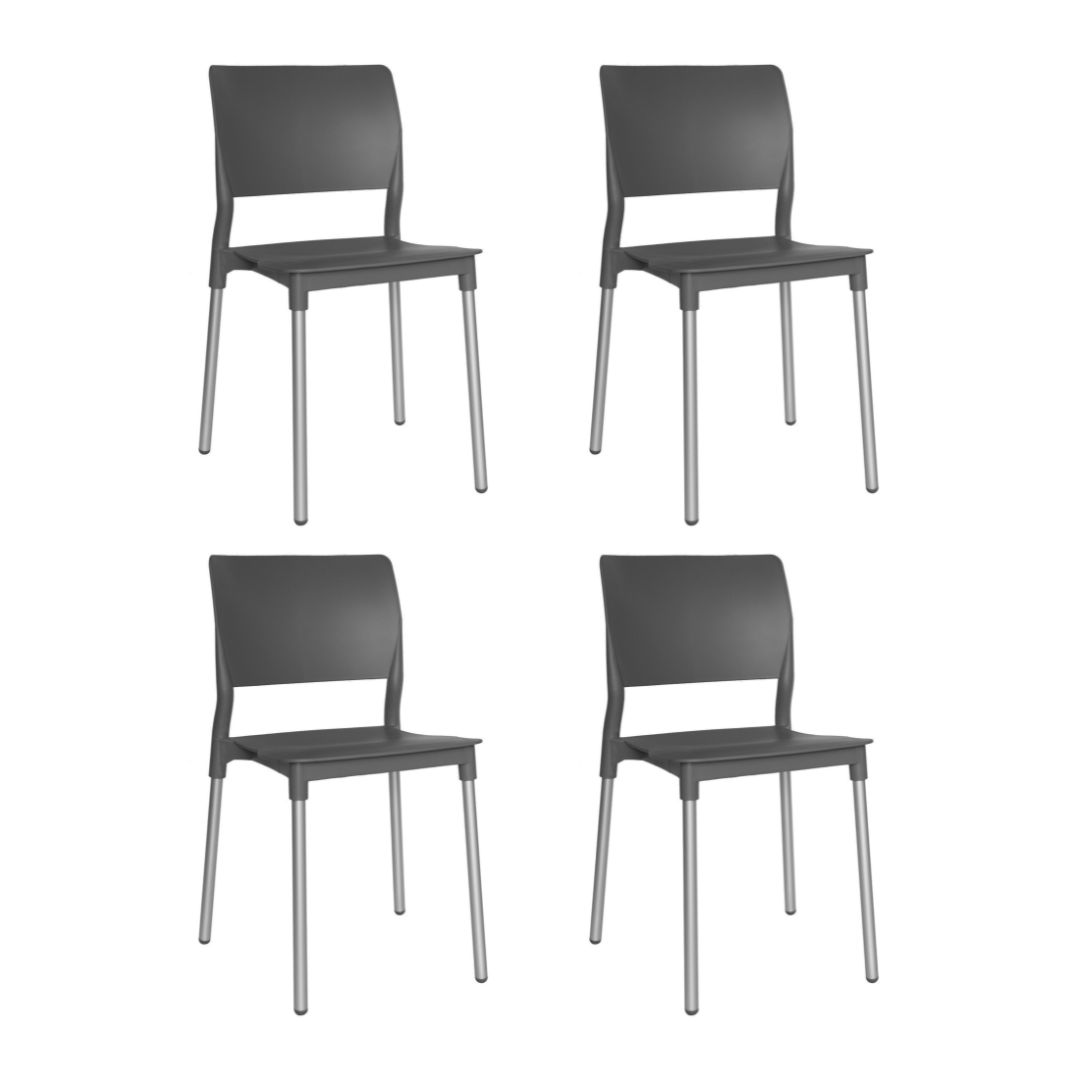 Foto 2 pulgar | Offiho Set De 4 Sillas Aptas Para Exteriores, Restaurantes O Comedor,  Con Patas De Aluminio