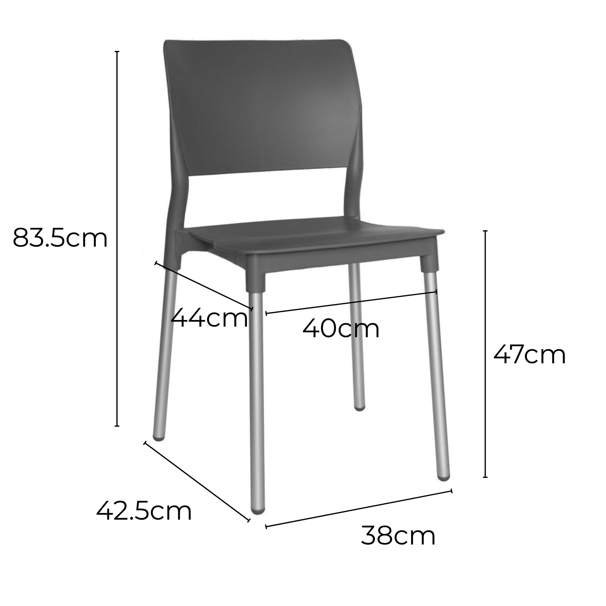 Foto 9 pulgar | Offiho Set De 4 Sillas Aptas Para Exteriores, Restaurantes O Comedor,  Con Patas De Aluminio