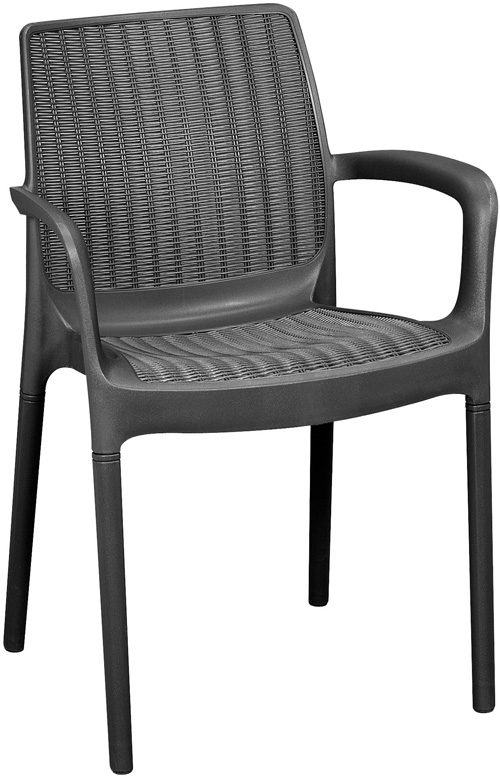 Paquete De 2 Sillas De Jardin Bali Con Textura De Rattan Color Gris Grafito