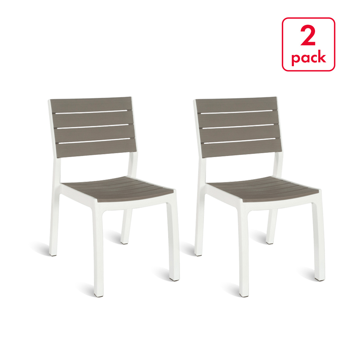 Foto 3 pulgar | Paquete De 2 Sillas De Jardin Harmony Con Textura De Madera Color Blanco Y Capuchino