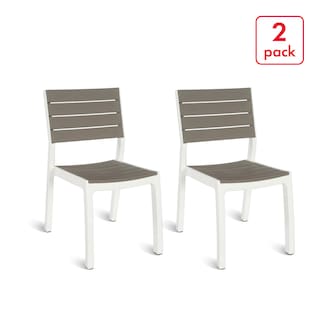 Foto 2 | Paquete De 2 Sillas De Jardin Harmony Con Textura De Madera Color Blanco Y Capuchino
