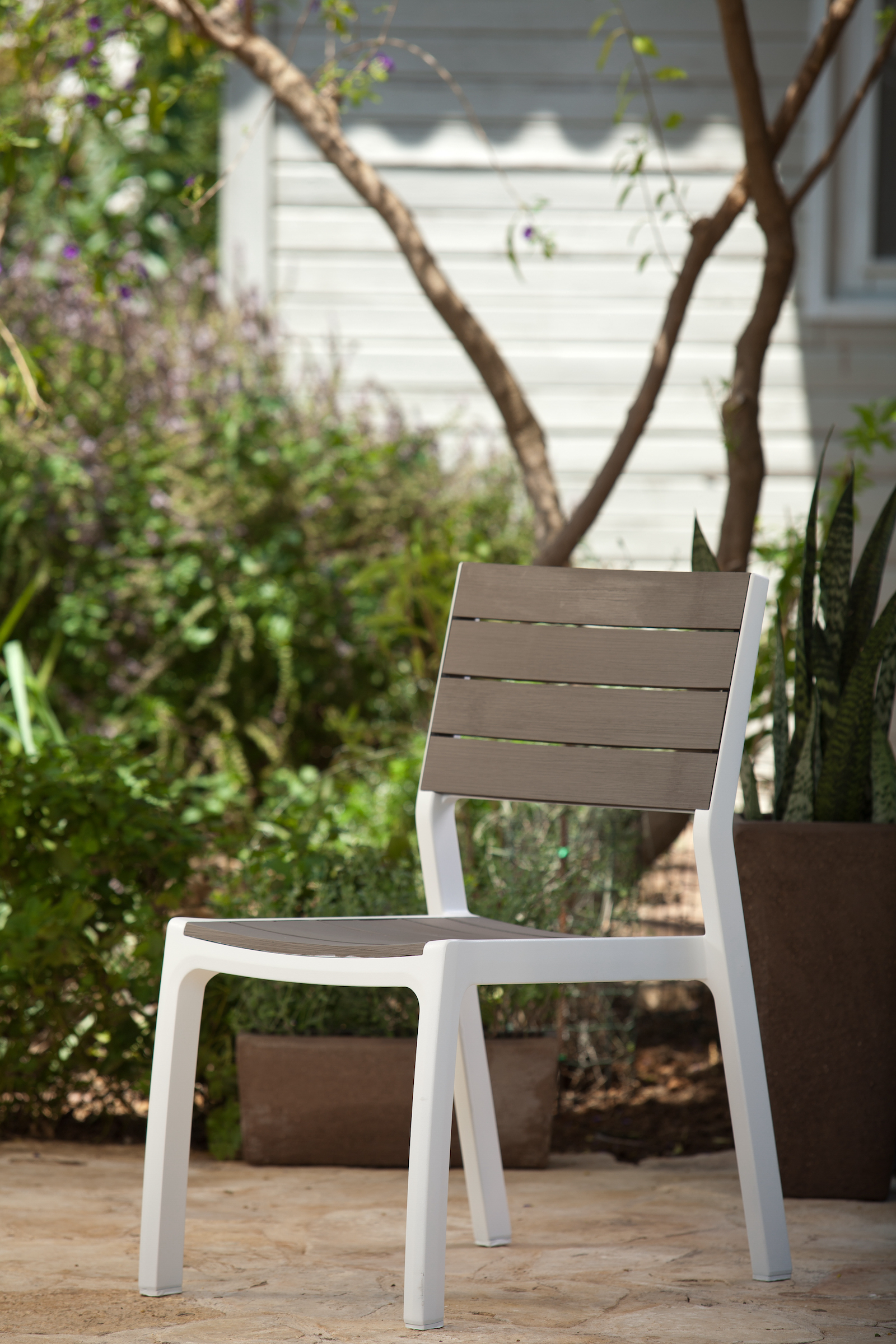 Foto 5 pulgar | Paquete De 2 Sillas De Jardin Harmony Con Textura De Madera Color Blanco Y Capuchino