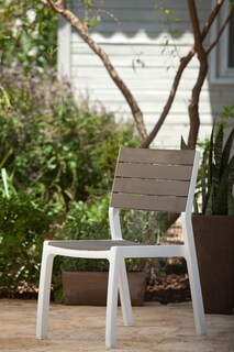 Foto 4 | Paquete De 2 Sillas De Jardin Harmony Con Textura De Madera Color Blanco Y Capuchino