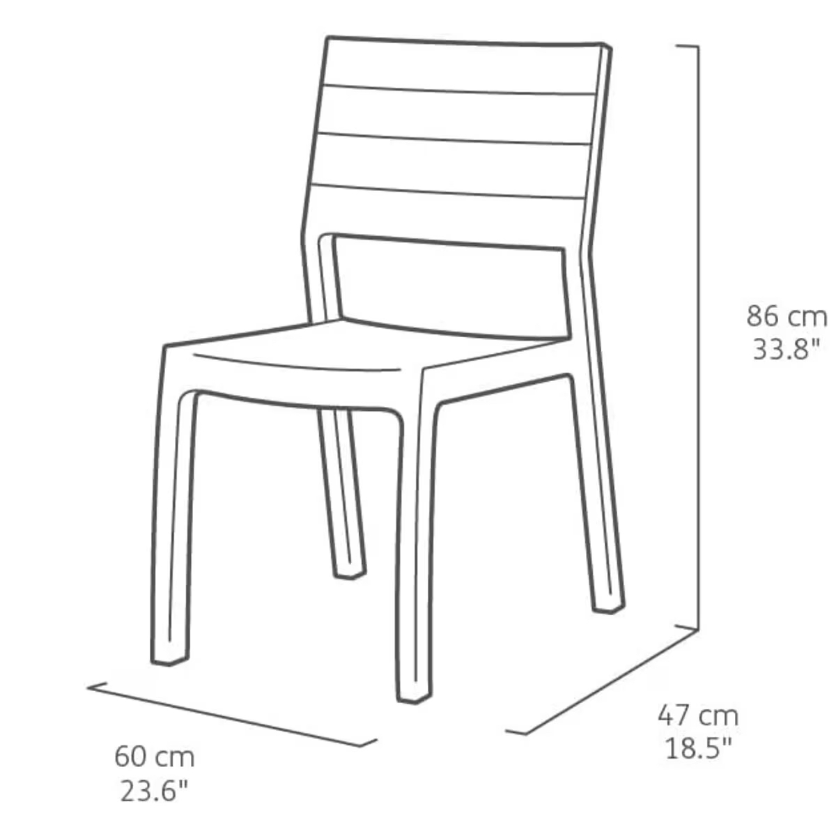 Foto 5 | Paquete De 2 Sillas De Jardin Harmony Con Textura De Madera Color Blanco Y Capuchino