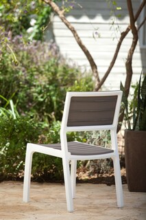 Foto 6 | Paquete De 2 Sillas De Jardin Harmony Con Textura De Madera Color Blanco Y Capuchino