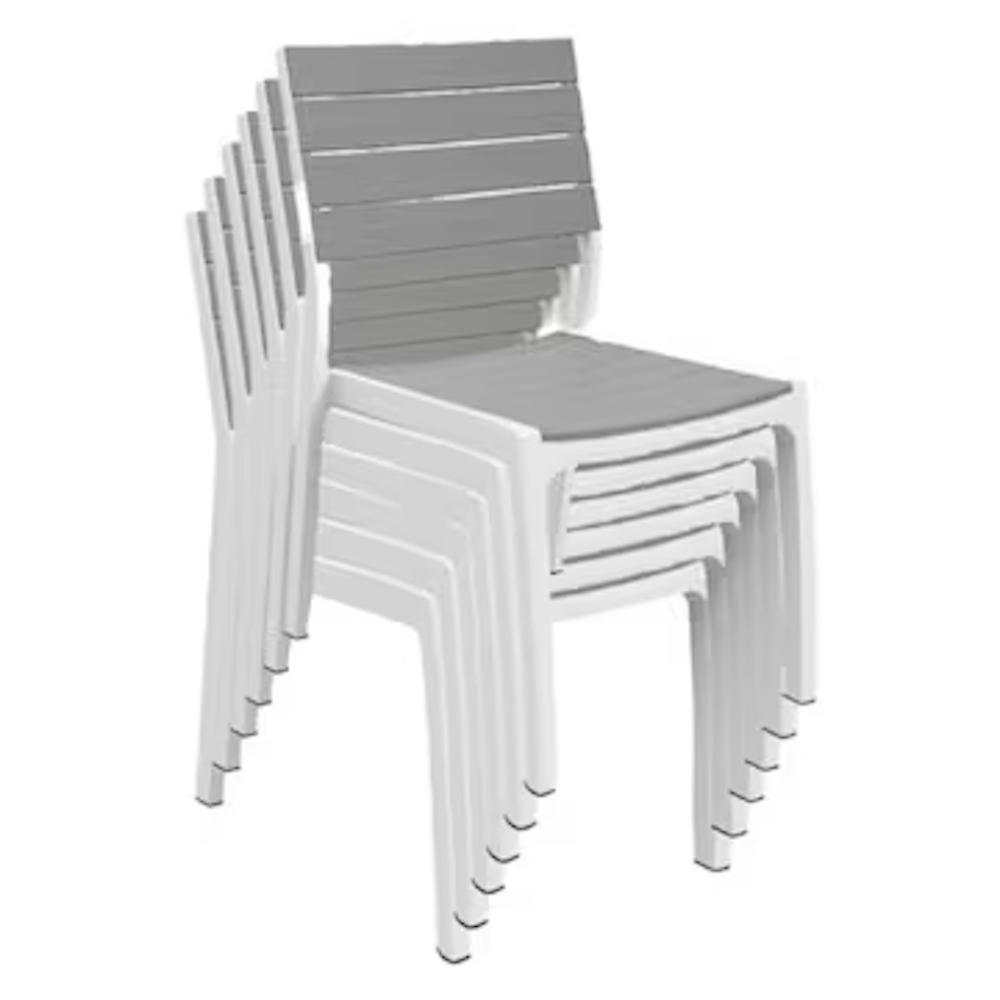 Foto 8 | Paquete De 2 Sillas De Jardin Harmony Con Textura De Madera Color Blanco Y Capuchino