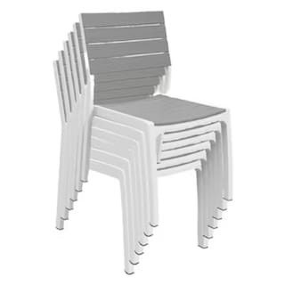Foto 8 | Paquete De 2 Sillas De Jardin Harmony Con Textura De Madera Color Blanco Y Capuchino