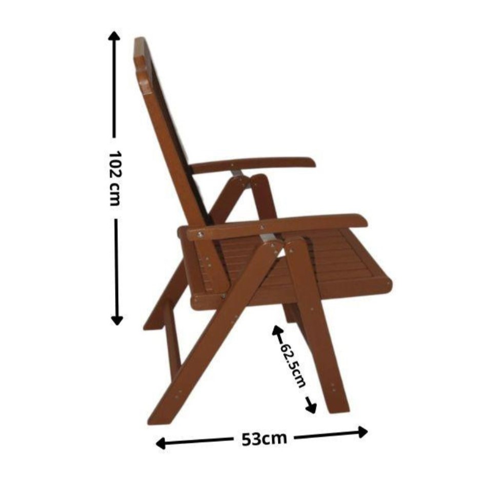 Foto 5 pulgar | Silla Adirondack Bedu De Plástico Para Exteriores Café