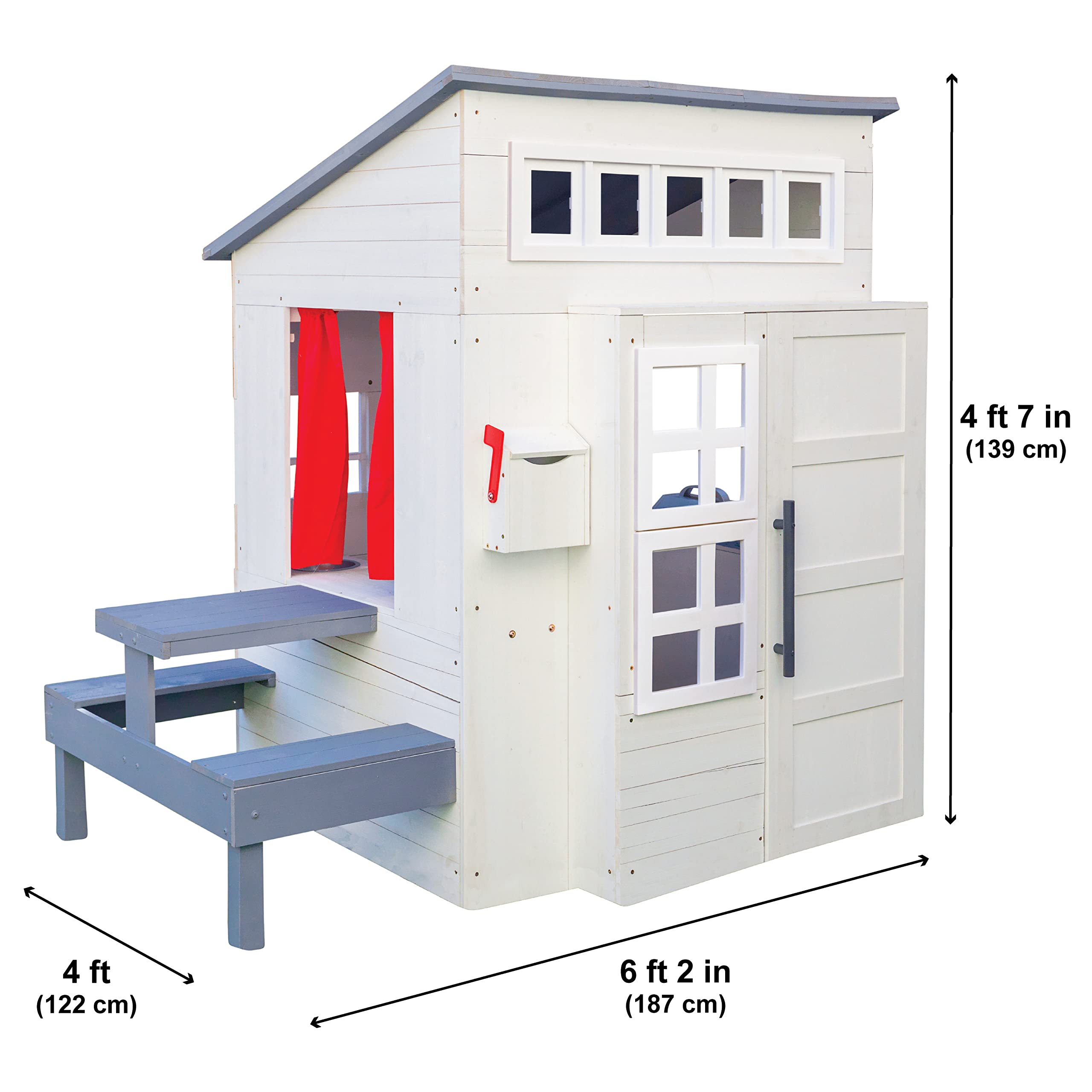 Foto 8 pulgar | Casa De Juegos De Madera Para Exteriores Kidkraft Modern Con Mesa De Pícnic - Venta Internacional.