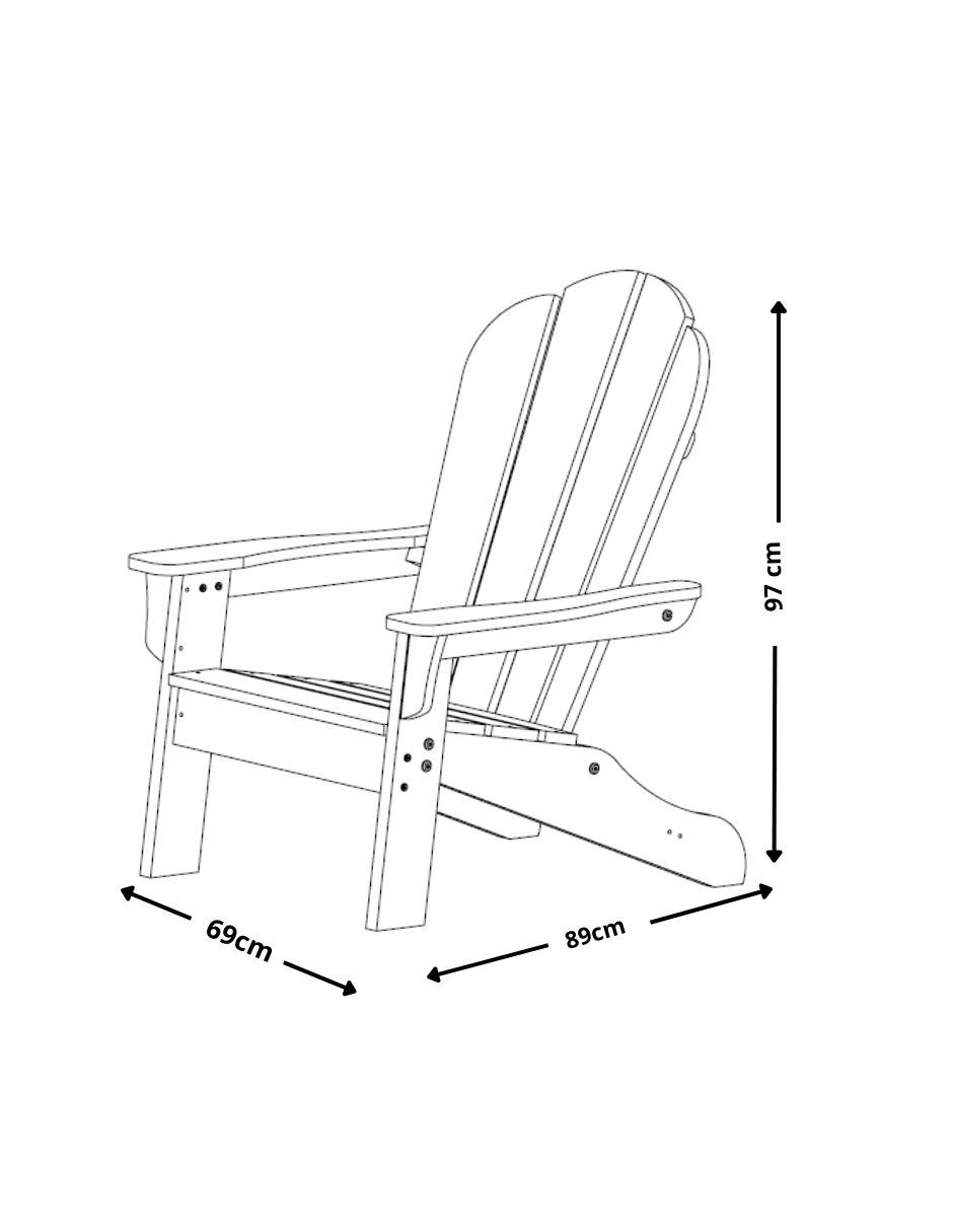 Foto 6 pulgar | Silla Adirondack Cahira De Plástico Para Exteriores Color Blanco