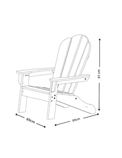 Foto 5 | Silla Adirondack Cahira De Plástico Para Exteriores Color Blanco