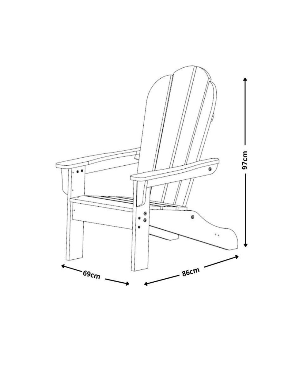 Foto 7 pulgar | Silla Adirondack Para Exteriores  – Fabricada En Hdpe De Alta Resistencia Color Gris