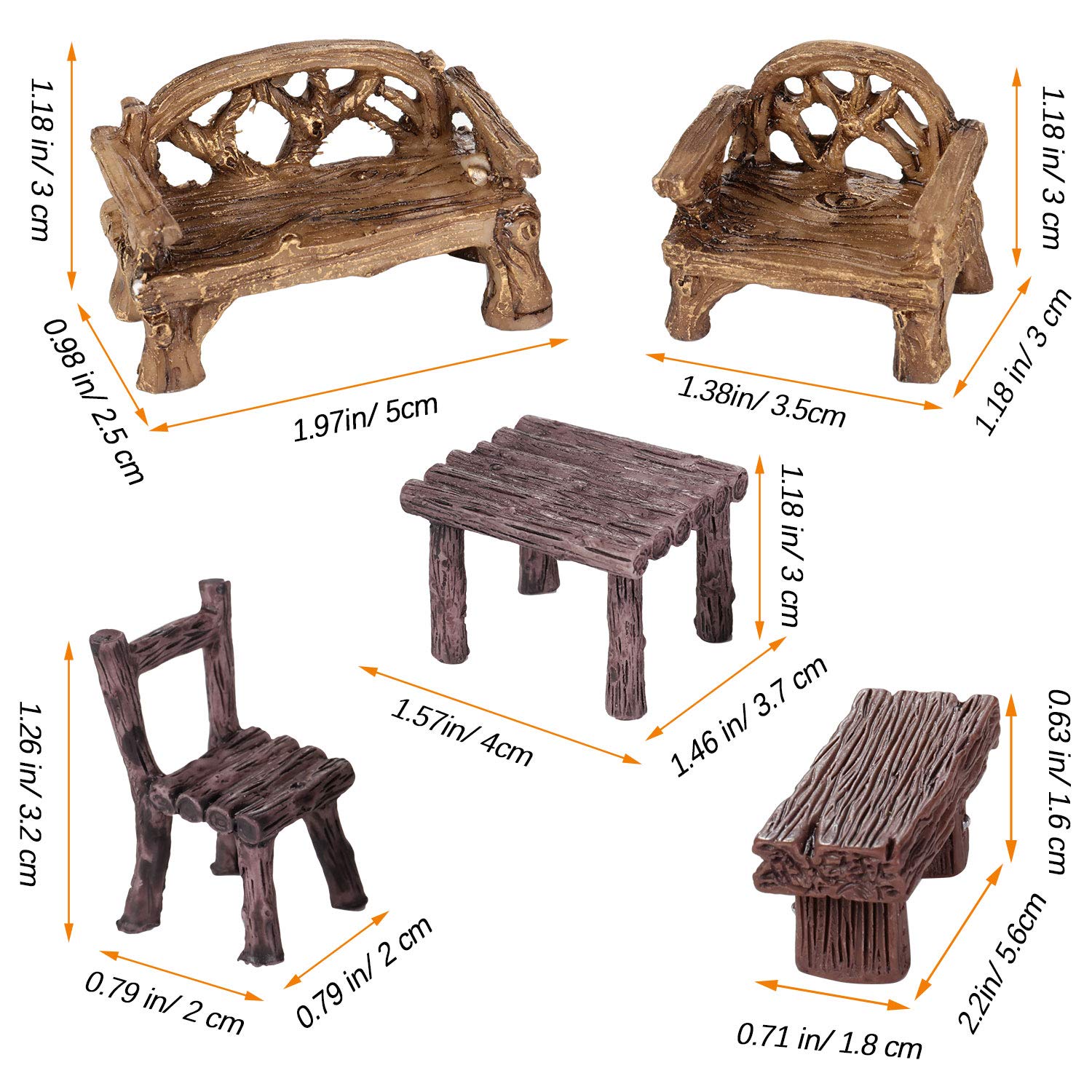Foto 3 pulgar | Mesa Y Sillas Skylety En Miniatura Para Muebles De Jardín - Venta Internacional.