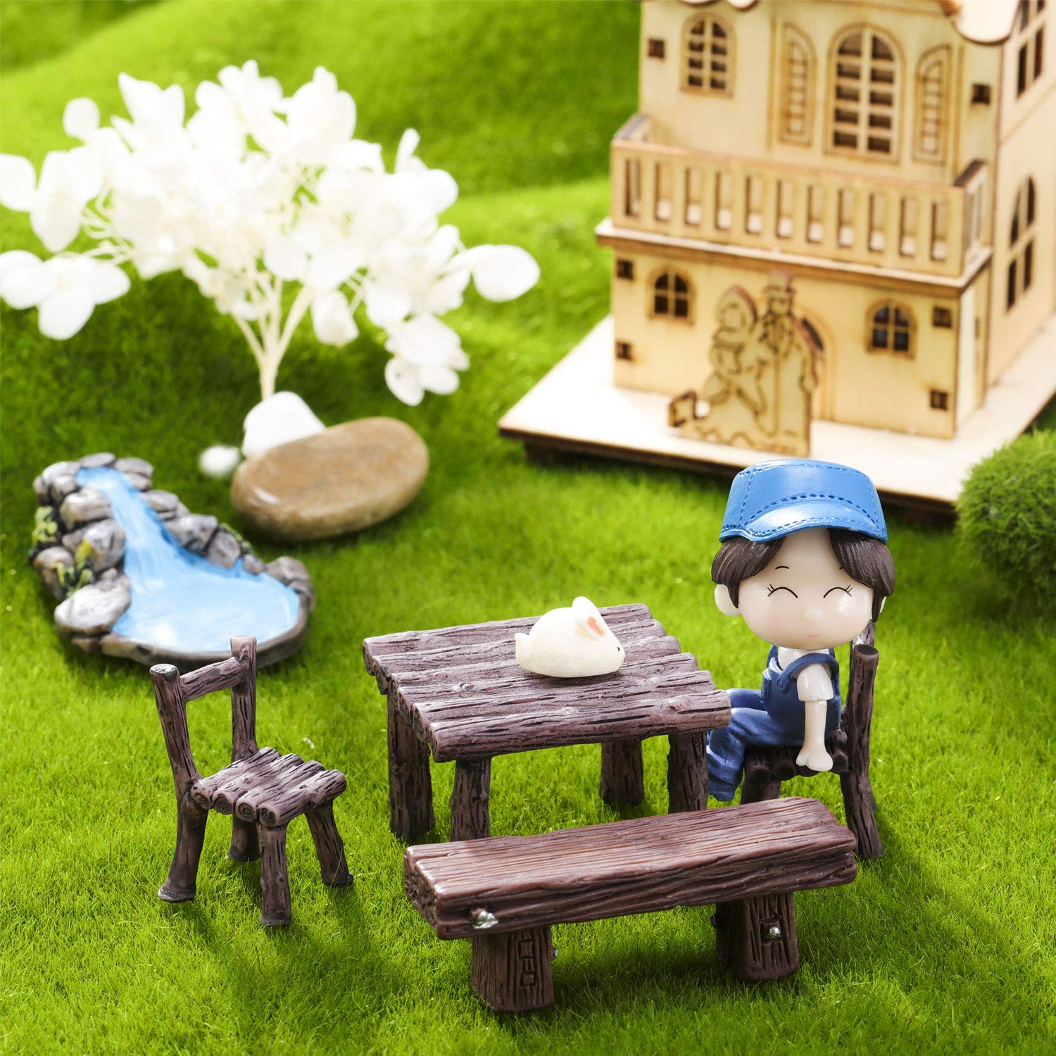 Foto 3 | Mesa Y Sillas Skylety En Miniatura Para Muebles De Jardín - Venta Internacional.