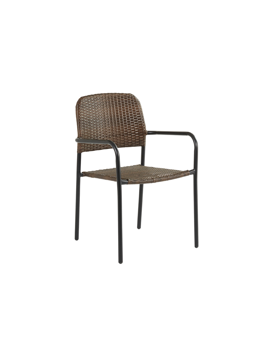 Foto 1 | Naterial Silla De Jardín Tipo Ratán Con Descansabrazos Estructura De Acero , Modelo Zena