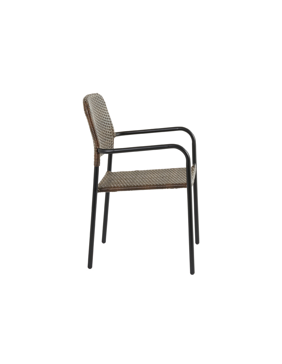 Foto 4 pulgar | Naterial Silla De Jardín Tipo Ratán Con Descansabrazos Estructura De Acero , Modelo Zena