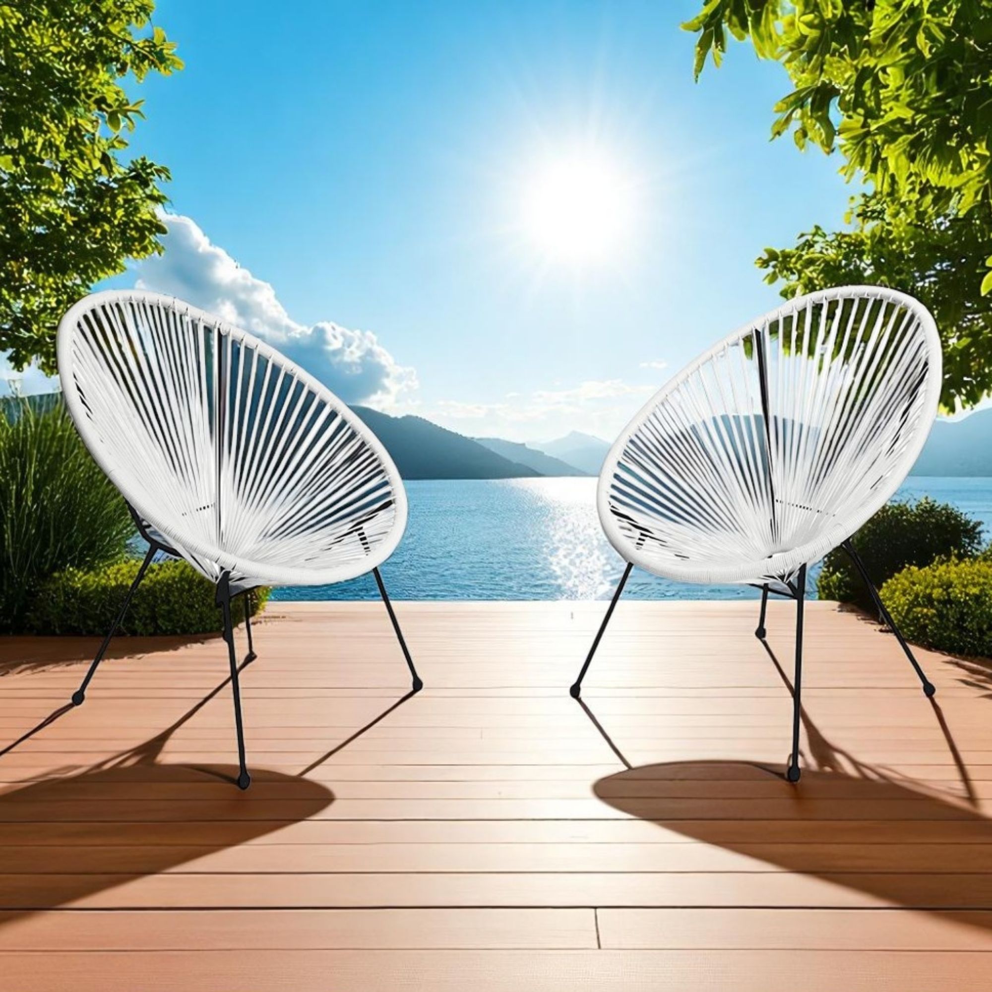 Foto 5 pulgar | Ilios Innova | Sillas Estilo Acapulco Con Estructura De Acero Y Diseño Retro Moderno – Ideales Para Exterior E Interio