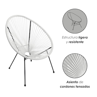 Foto 6 | Ilios Innova | Sillas Estilo Acapulco Con Estructura De Acero Y Diseño Retro Moderno – Ideales Para Exterior E Interio