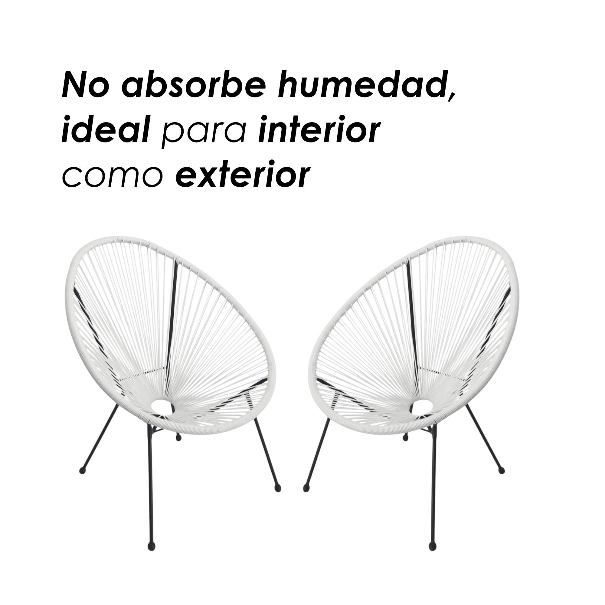 Foto 9 pulgar | Ilios Innova | Sillas Estilo Acapulco Con Estructura De Acero Y Diseño Retro Moderno – Ideales Para Exterior E Interio
