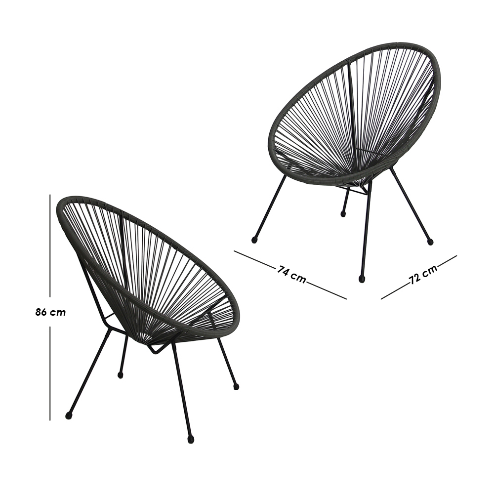 Foto 2 | Ilios Innova | Sillas Estilo Acapulco Con Estructura De Acero Y Diseño Retro Moderno – Ideales Para Exterior E Interio