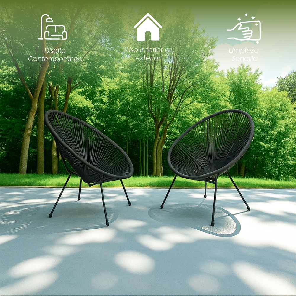Foto 3 | Ilios Innova | Sillas Estilo Acapulco Con Estructura De Acero Y Diseño Retro Moderno – Ideales Para Exterior E Interio