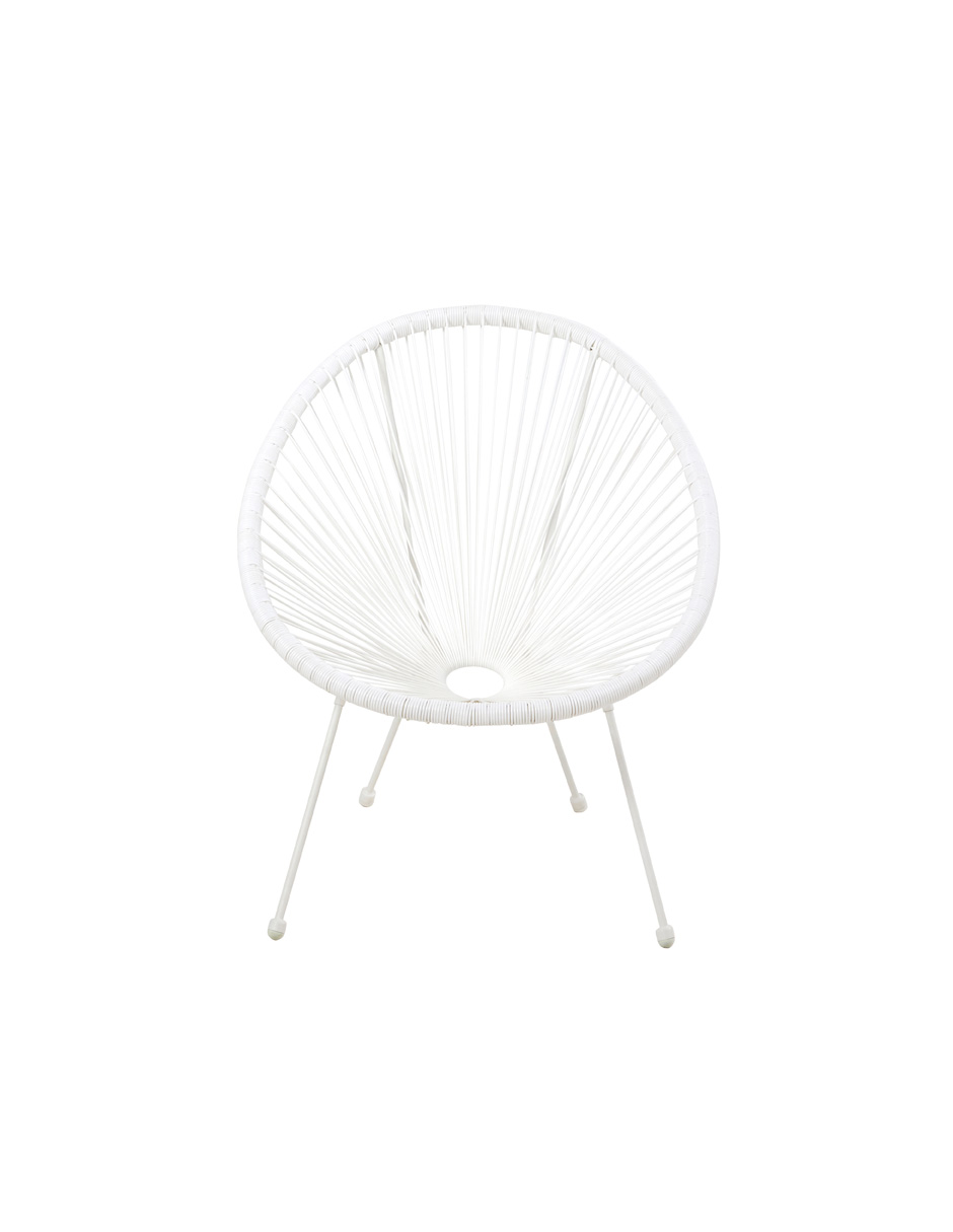 Naterial Silla De Jardín Ratán / Mimbre Sintético Con Estructura De Acero Apilable Para Exterior, Modelo Acapulco Ii