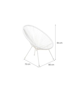 Foto 6 | Naterial Silla De Jardín Ratán / Mimbre Sintético Con Estructura De Acero Apilable Para Exterior, Modelo Acapulco Ii