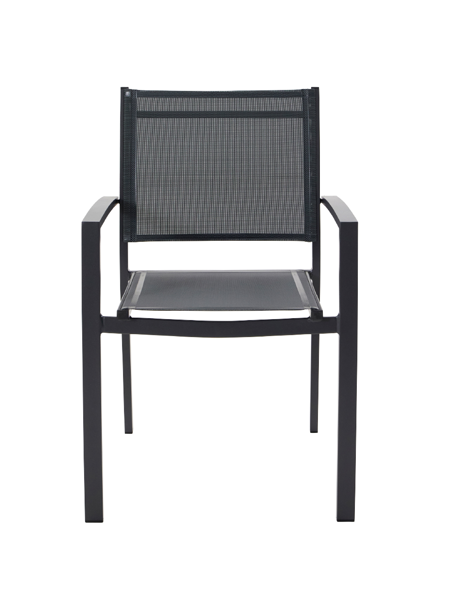 Naterial Silla De Jardín Apilable De Aluminio Y Textileno Con Brazos Para Exterior , Modelo Lyra Beta