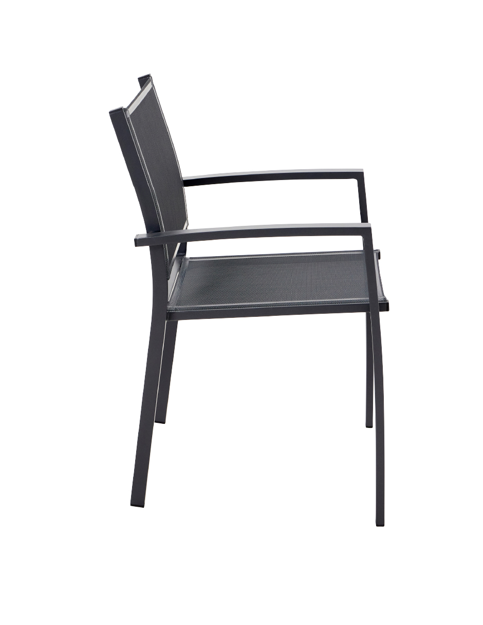 Foto 4 pulgar | Naterial Silla De Jardín Apilable De Aluminio Y Textileno Con Brazos Para Exterior , Modelo Lyra Beta