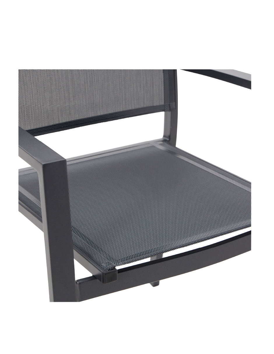 Foto 6 pulgar | Naterial Silla De Jardín Apilable De Aluminio Y Textileno Con Brazos Para Exterior , Modelo Lyra Beta
